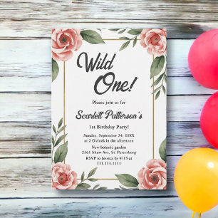 Invitation d'anniversaire Bohème Rustique Floral A