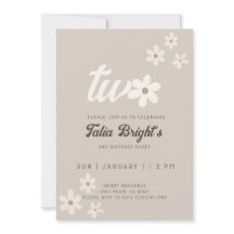 Invitation d'anniversaire Boho Fleur Naturelle