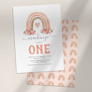 Invitation d'anniversaire Boho Rainbow 1ère année