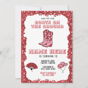 Invitation d'anniversaire Boots on the Ground Ro