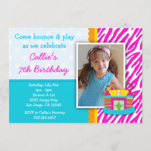 Invitation d'anniversaire Bounce House Zebra Impri