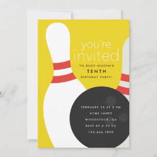 Invitation d'anniversaire Bowling
