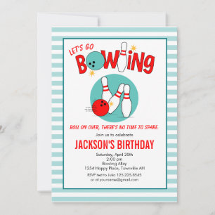 Invitation d'anniversaire Bowling Quilles roulant 