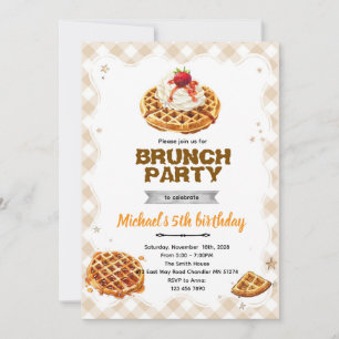Invitation d'anniversaire Brunch Waffles