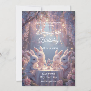 Invitation d'anniversaire Bunny Tea Party – Fée de