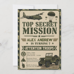 Invitation d'anniversaire camouflage militaire per