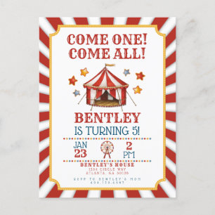 Invitation d'anniversaire Carnaval du cirque