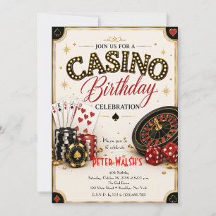 Invitation d'anniversaire Casino Las Vegas