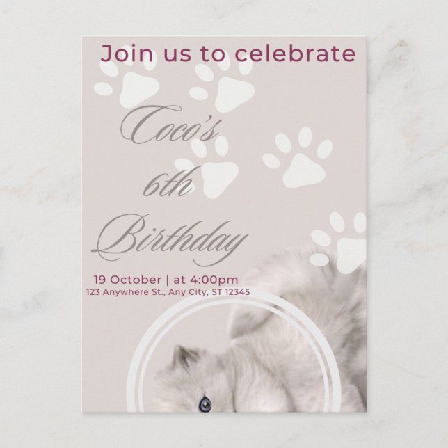 Invitation d'anniversaire charmante | Personnalisa (Devant)
