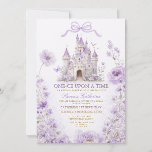 Invitation d'anniversaire Château Princesse Lavand