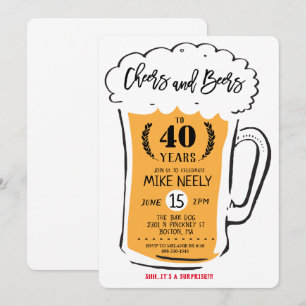 Invitation d'anniversaire Cheers and Beers pour to