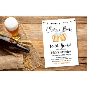 Invitation d'anniversaire Cheers and Beers pour to