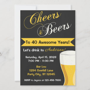 Invitation d'anniversaire Cheers & Beers
