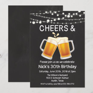 Invitation d'anniversaire Cheers & Beers - Tous âg