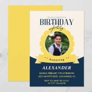 Invitation d'anniversaire chic 17e anniversaire Mo