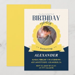 Invitation d'anniversaire chic 19e anniversaire Mo