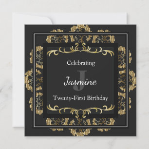 Invitation d'anniversaire chic glamour or