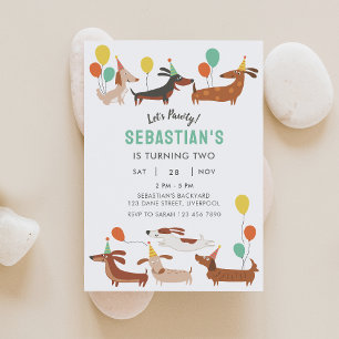 Invitation d'anniversaire Chien Faisons la Fête