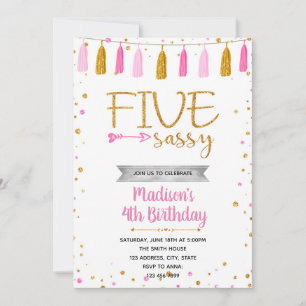 Invitation d'anniversaire CINQ et impertinente