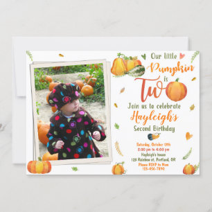 Invitation d'anniversaire citrouille Photo Automne