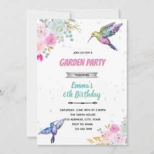 Invitation d'anniversaire colibri