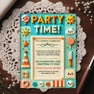 Invitation d'anniversaire colorée pour enfants