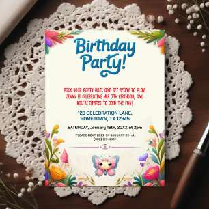 Invitation d'anniversaire colorée pour enfants