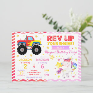Invitation d'anniversaire commune camion monstre e