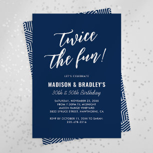 Invitation d'anniversaire commune Navy Blue Deux f