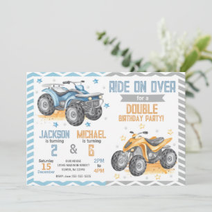 Invitation d'anniversaire commune pour quad 4 roue
