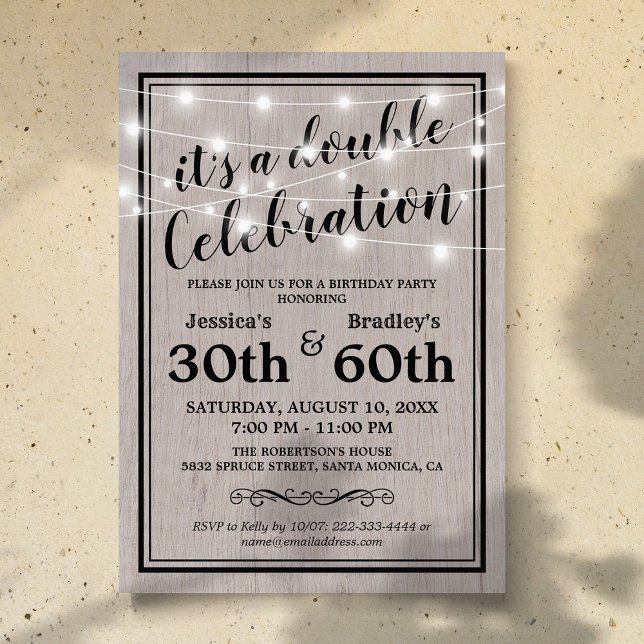 Invitation d'anniversaire commune rustique (Créateur téléchargé)