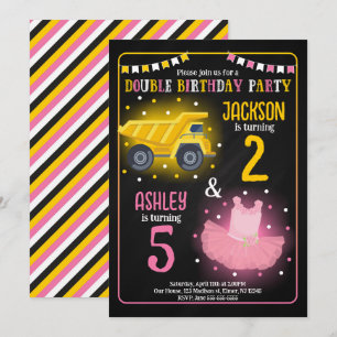 Invitation d'anniversaire conjointe Camion de cons