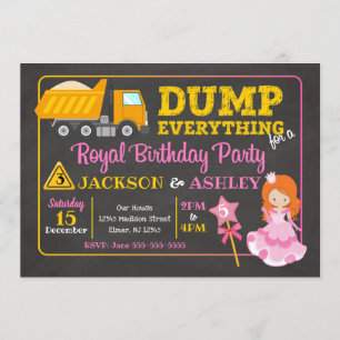 Invitation d'anniversaire conjointe Construction &