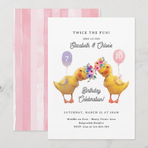 Invitation d'anniversaire conjointe, Fête Double C