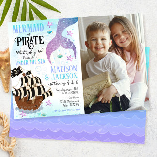 Invitation d'anniversaire conjointe frères et sœur