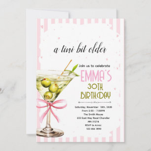 Invitation d'anniversaire Coquette Martini