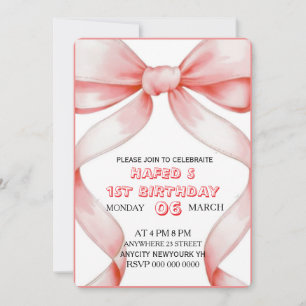 Invitation d'anniversaire Coquette Ruban Rose, 13e