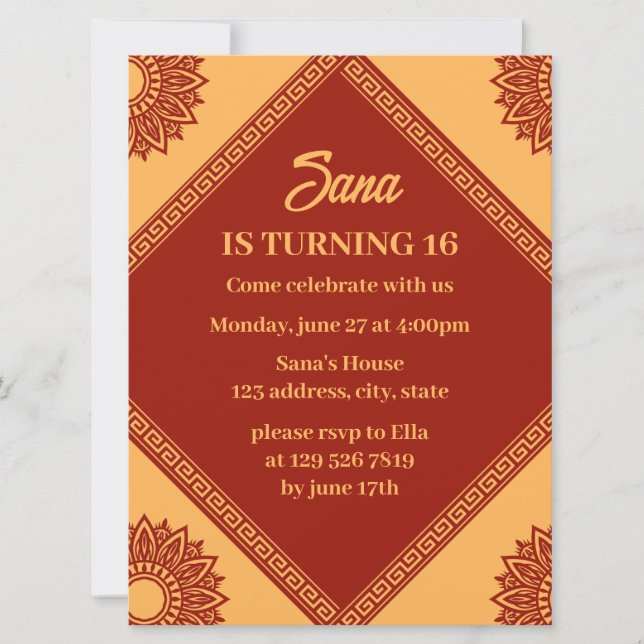 invitation d'anniversaire coréenne (Devant)