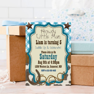 Invitation d'anniversaire Country Western Boy