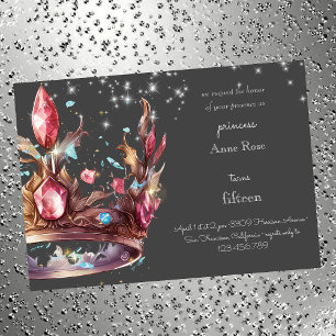 Invitation d'anniversaire Couronne de princesse ro
