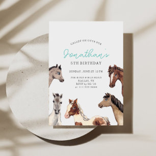 Invitation d'anniversaire Cowboy Boho Cheval