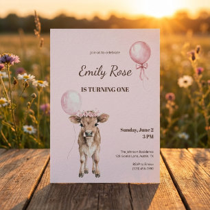 Invitation d'anniversaire Cowgirl Rose Thème Fer