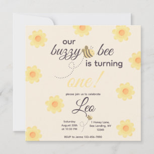 Invitation d'anniversaire d'abeille
