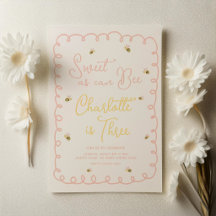 Invitation d'anniversaire d'abeille - Douce comme