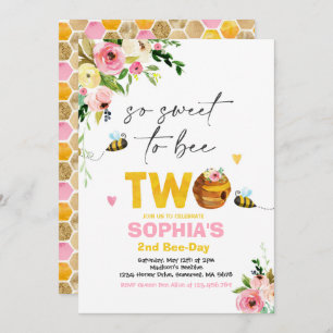 Invitation d'anniversaire d'abeilles Fête d'annive