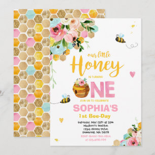 Invitation d'anniversaire d'abeilles Fête d'annive
