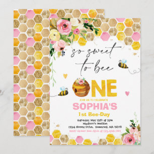 Invitation d'anniversaire d'abeilles Honey Bee Ann