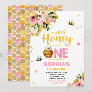 Invitation d'anniversaire d'abeilles Honey Bee Ann
