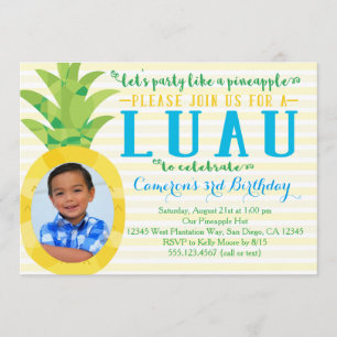 Invitation d'anniversaire d'ananas de Luau de