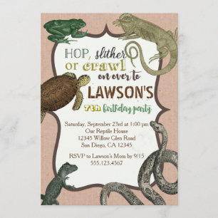 Invitation d'anniversaire d'Animas de reptile
